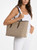 MICHAEL KORS Quinn Large Mk2000 Logo Jacquard Tote Bag NATURAL Image 3