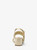 MICHAEL KORS Audrina Metallic Woven Block Heel Sandal PALE GOLD Image 3