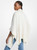 MICHAEL KORS Reversible Logo Cotton Blend Zip-Up Poncho BONE Image 2