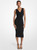MICHAEL KORS Stretch Matte Jersey Ruched Midi Dress BLACK Image 1 MICHAEL KORS Stretch Matte Jersey Ruched Midi Dress BLACK Image 1