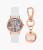 SKECHERS Bobs For Dogs Rose Gold-Tone Metal Case & White Silicone Strap Analog Watch With Cat Print Dial And Rose Gold-Tone Keychain Accessory Sr8005 Image 1