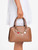 GUESS Lynne Charm Small Satchel BROWN Image 1