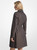 MICHAEL KORS Signature Logo Cotton Blend Belted Trench Coat BLACK/TAUPE Image 2 MICHAEL KORS Signature Logo Cotton Blend Belted Trench Coat BLACK/TAUPE Image 2