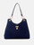 GUESS Kaline Faux-Suede Satchel BLUE Image 1 GUESS Kaline Faux-Suede Satchel BLUE Image 1