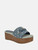 GUESS Matties Denim Wooden Platform Sandals BLUE Image 1 GUESS Matties Denim Wooden Platform Sandals BLUE Image 1