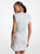 MICHAEL KORS Cotton Blend Ruched Mini Dress PEARL GREY Image 2 MICHAEL KORS Cotton Blend Ruched Mini Dress PEARL GREY Image 2