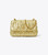 TORY BURCH Mini Kira Metallic Diamond Ruched Flap Shoulder Bag