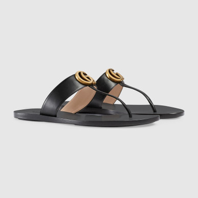 Gucci GG Marmont leather thong sandals Gucci
