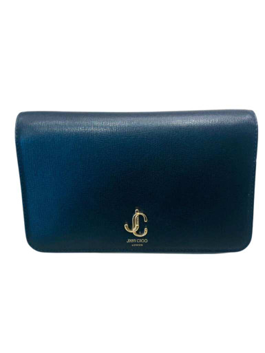 半額セール JIMMY JC ROUND WALLET LIGHT GRAINY CALF NINO | Latte Calf Leather Wallet with Metal and Crystal