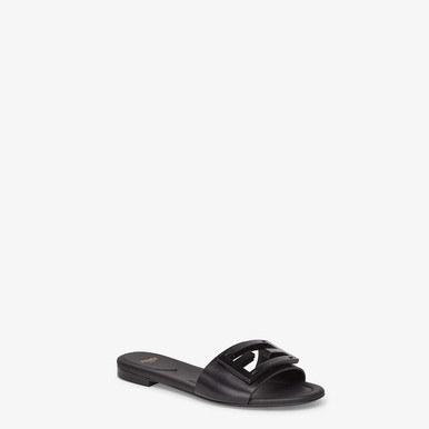 サンダル・ミュール FENDI Baguette leather slides Marrone FENDI フェンディ サンダル BAGUETTE バゲット レザー スライド