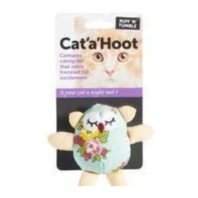 Cat a Hoot catnip toy features a charming owl shape, durable cloth and soft faux fur details. Give your cat a fun toy to bat, pounce and cuddle.