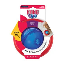 Keep your dog entertained for hours with the KONG Gyro Treat Dispensing Toy! Its engaging design rewards play with tasty treats, promoting fun and activity.