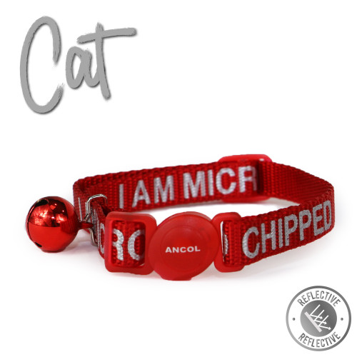 If your feline friend is already micro chipped, then this collar is a great idea! The Ancol Safety First 'I am Micro Chipped' Safety Buckle Cat Collar will benefit any owner whose (microchipped) pet tends to stray.
This collar will highlight to the finder of your stray pet that they can take them to their local rescue centre who will be able to scan your pet and they will instantly know who it belongs to enabling their safe return to you.

Not only that, it is lightweight and soft to allow maximum comfort, it features a jingle bell to reduce bird and small animal kills, but the real reassuring feature is the safety buckle that will snap should your cat find themselves in difficulty. With the bold, words 'I Am Micro Chipped' emblazoned on this collar, you will have peace of mind when your cat is roaming! This has to be the most useful collar on the market.