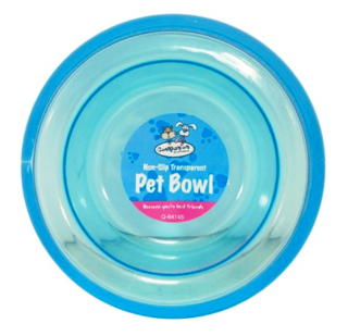  Discover our clear plastic anti-slide feeding bowl for dogs and cats, designed with a rubber base to prevent spills. Perfect for mealtime convenience!