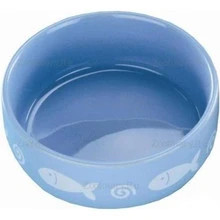 Discover the Nobby Ceramic Lettered Cat Bowl in blue, perfect for food or water. Durable and stylish, it's ideal for your cat's daily dining needs.
