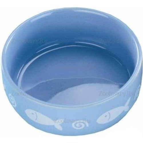 A great value  ceramic cat bowl in  a delightful blue with cute fish design.
Ideal for food or water.