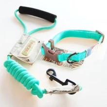 Looking for a sturdy harness? The TouchDog Mountain Harness with Lead comes in large turquoise. It's perfect for hiking. Grab this set today.