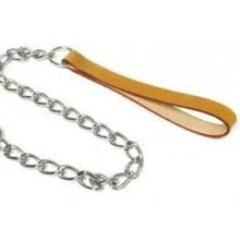 Get the Ancol Heavy Chain Lead today. It features genuine tan leather and a sturdy chain for safety. Order now to upgrade your dog's walking gear.