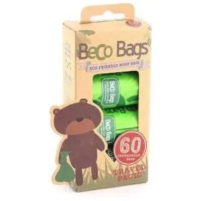 Beco compostable unscented dog poop bags
Convenient 60 pack for travel