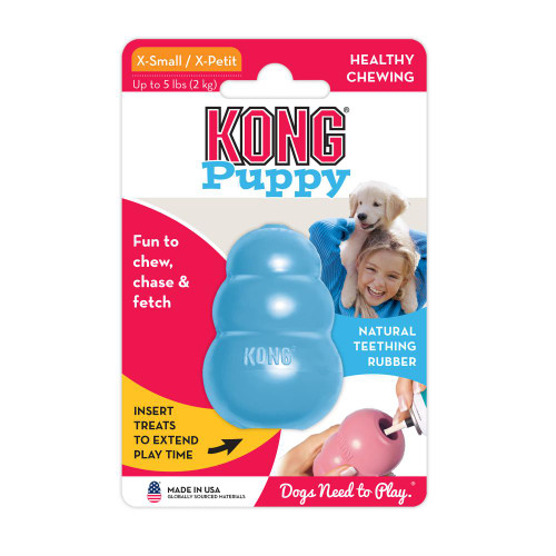 Teaches appropriate chewing behavior while offering mental enrichment
Soft puppy KONG rubber formula is customized for puppy teeth and gums
Unpredictable bounce for games of fetch
Great for stuffing with KONG Puppy Easy Treat; Snacks 
Recommended by veterinarians and trainers worldwide
Natural rubber
Made in the USA. Globally Sourced Materials.
Another great toy sold here at Elliotspetwarehouse