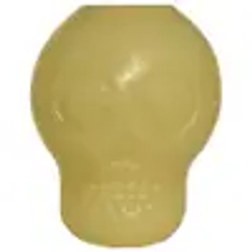 Medium sized glow in the dark dog skull . Made of durable rubber, can be stuffed with kibble or treats. Added amusement is that this dog toy glows in the dark.