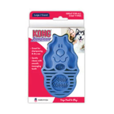  Upgrade your grooming routine with the KONG Zoomgroom™ in Boysenberry. This tool massages while cleaning, promoting a lustrous coat and happy pets.