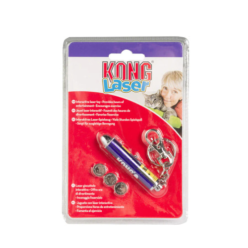 Spark your cat's playful side with the KONG Laser Pointer! This interactive toy encourages chasing and pouncing for hours of entertainment.