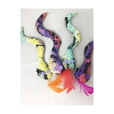 Catnip snakes with feather tongues spark your cat's natural hunting drive. They're soft, durable, and exciting. Order yours today for endless play.