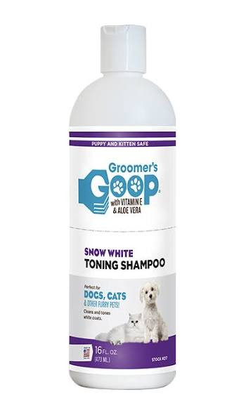Give your pet's coat a brighter, richer look with Groomer's Goop Colour Enhancer Toning Shampoo. Optical brighteners and UV toner add shine; order 473ml today.