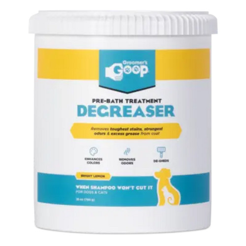 Groomer’s Goop is specially designed to remove the most difficult stains, 
Effective removal of stud tail
An ideal degreaser in preperation of shampoo and conditioner
Larger pack size , ideal for multiple pet households Groomer’s Goop is specially designed to remove the most difficult stains, 
Effective removal of stud tail
An ideal degreaser in preperation of shampoo and conditioner
Larger pack size , ideal for multiple pet households