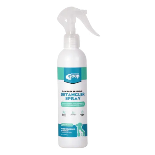  Experience pain-free brushing with Groomer’s Goop Detangler Spray! Tackle mats and knots while enhancing your pet's coat shine and reducing shedding.