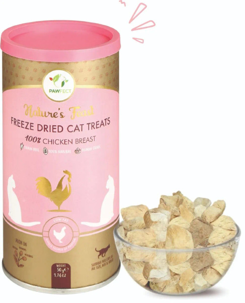 Reward your cat with Pawfect Nature Freeze-Dried Chicken Breast treats. 100% natural, grain-free protein for healthy muscles. Shop these vet-backed snacks now.
