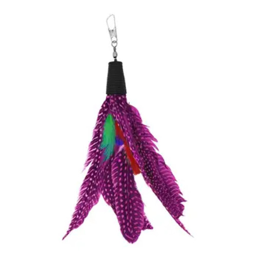 Feather fun for cats everywhere.
Long bendy pole for hours of fun. 
Refills sold separate.