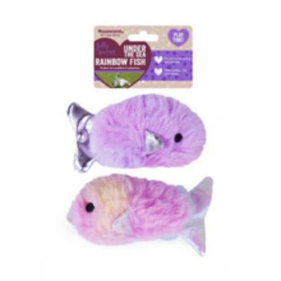 The Rosewood Under the Sea Twin Rainbow Fish toy are perfect for playful cats. They encourage exercise and play. Buy  now at Elliot's Pet Warehouse.