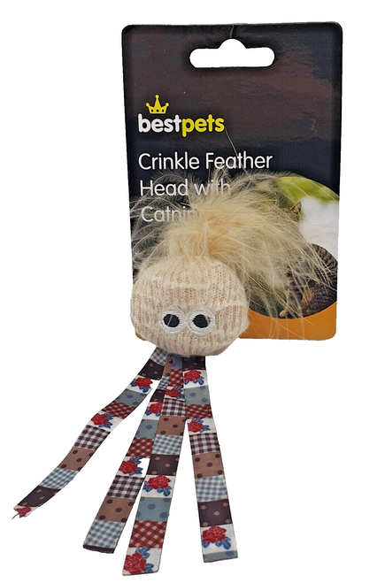 Crinkle feather head with catnip
VCute lightweight cat toy