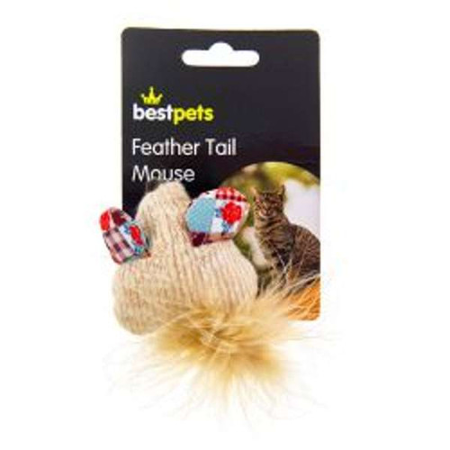 Fabric mouse cat toy
With added feathers