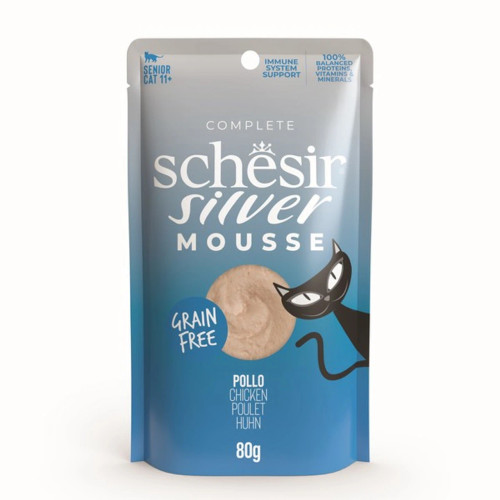 Schesir Silver Mousse Chicken for older cats
Suitable for all cats 11 years and older