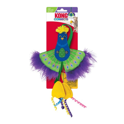 The KONG Connects Peacock, a captivating toy that keeps your cat active! With enticing feathers and premium catnip, it's perfect for interactive or solo play.
