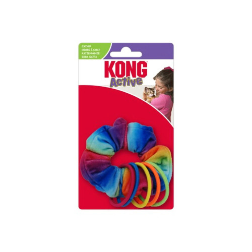 Unleash your cat's playful side with the KONG Cat Active Scrunchie, featuring enticing textures, sounds, and catnip for an enriching play experience.