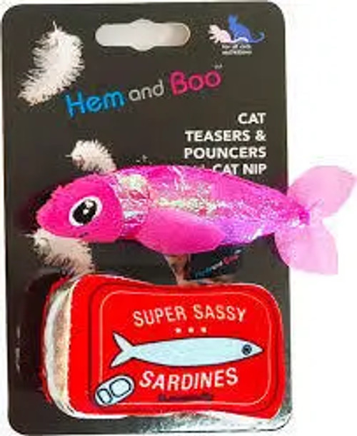  A pink shimmery fish toy by Hem and Boo
Accompanied by a plush can.