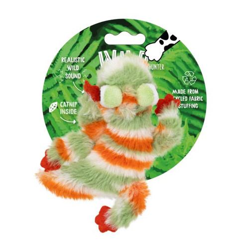 Unleash your cat's inner predator with the Wild Hunter Gecko Catnip Toy! Eco-friendly, vibrant, and sound-enhanced for endless entertainment and exercise.