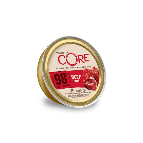 Wellness CORE Cat Wet Adult Beef offers pure protein in every 85g can. No fillers or grains here. Treat your adult cat to a premium meal. Shop now.