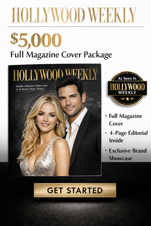 An exclusive premium opportunity to be featured on the cover of Hollywood Weekly, including a professionally designed 4-page editorial spread inside the magazine. This high-impact package positions you as a leading talent or brand, delivering maximum visibility, credibility, and exposure to a global entertainment audience.