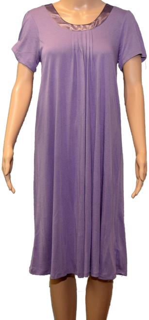Nightdress with Satin trim scoop neck