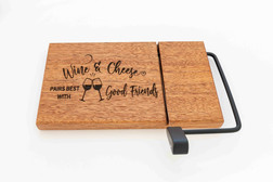 African Mahogany Cheese Slicer with Engraving