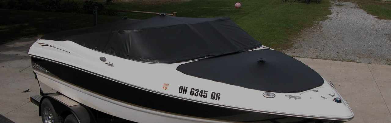 boat with custom cover