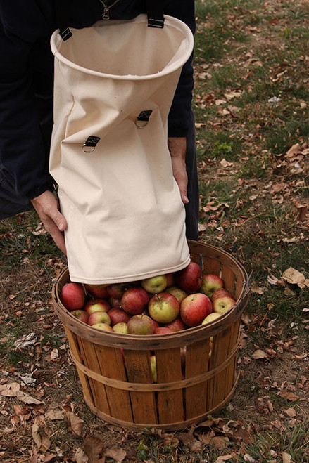 Heavy-duty canvas fruit picking bag