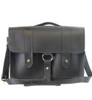 17" Large Classic Alpine Briefcase in Distressed Black Buffalo Leather