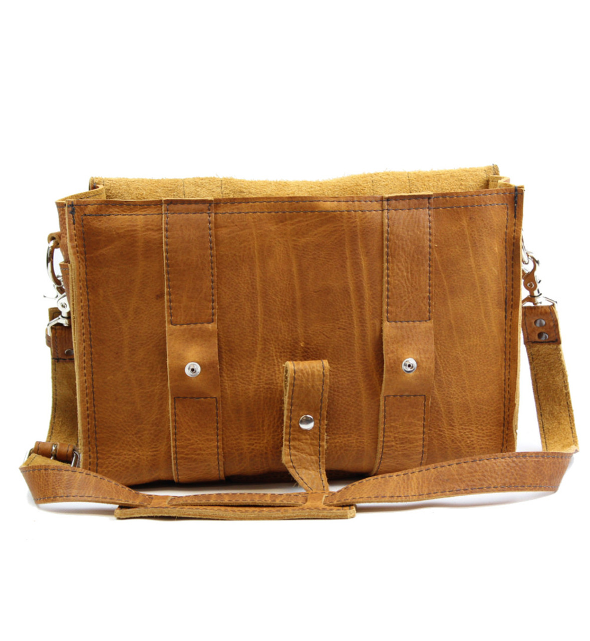 Distresses Tan Leather Bag- Newtown Journeyman Laptop Bag – Made in USA