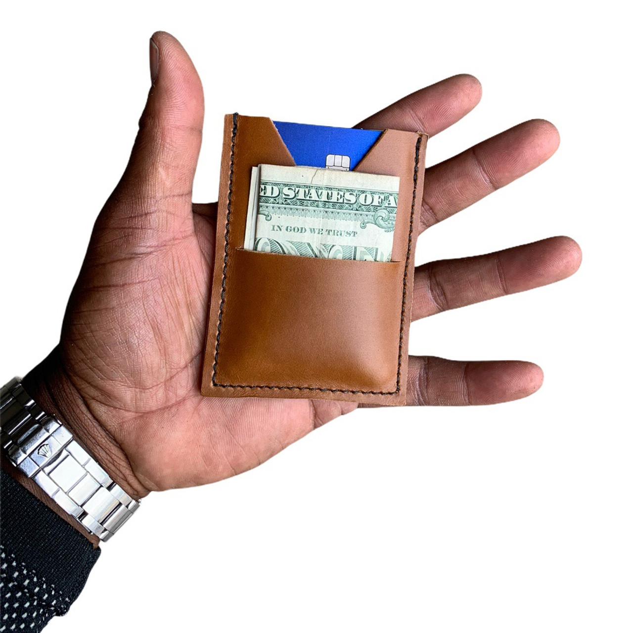 Money Clip Slim Wallet in Top Grain Leather